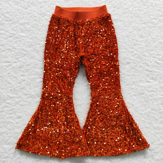 orange red Sequins Pants P0147