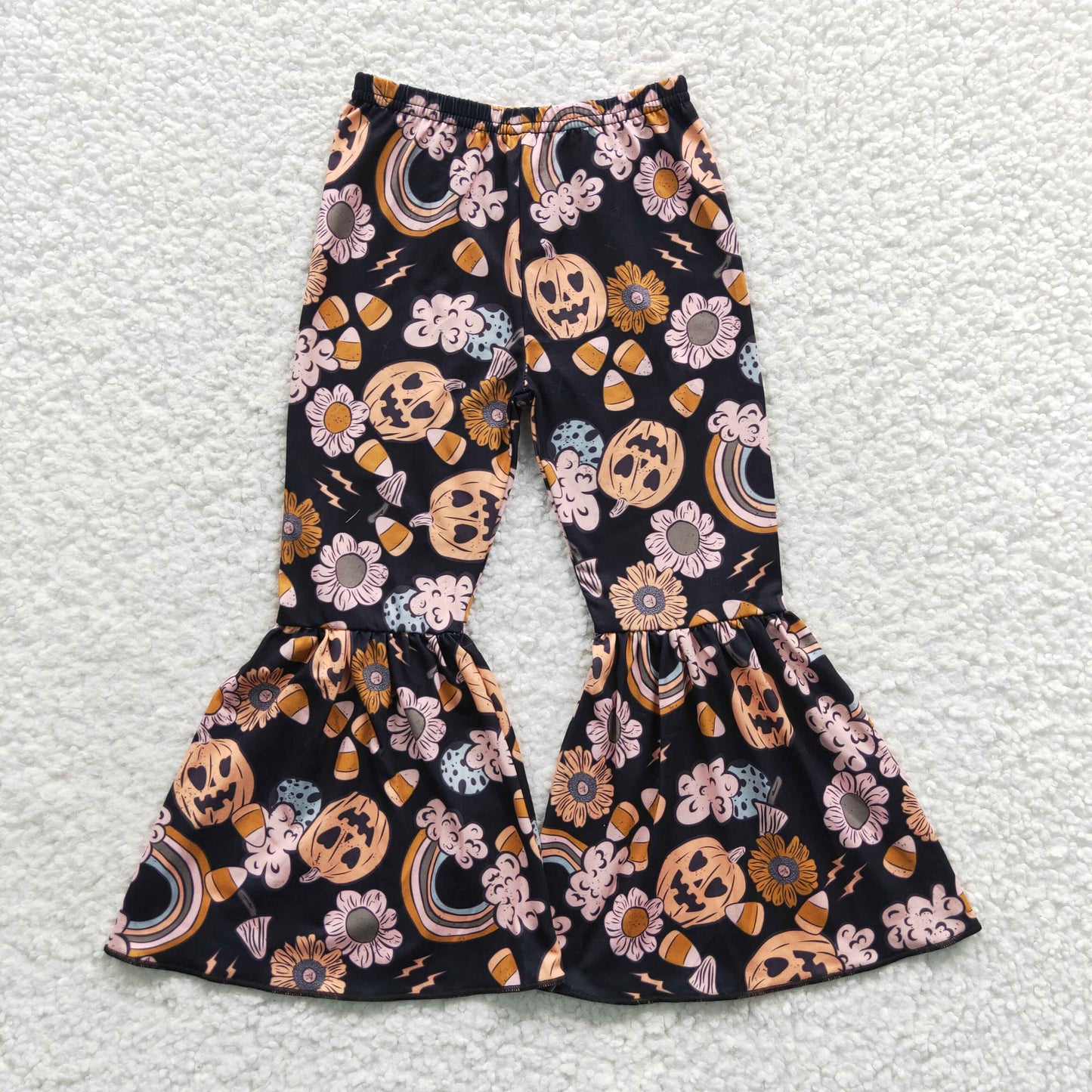 girls Halloween grimace pumpkin bell bottoms P0151