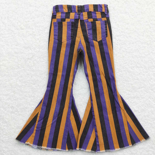 girls purple striped jeans P0157