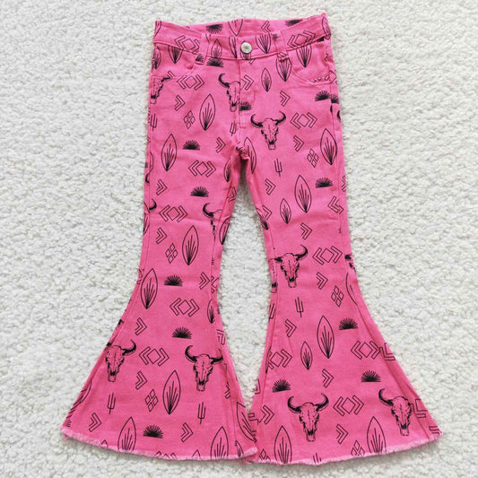 girls cow printed rosy jeans P0159