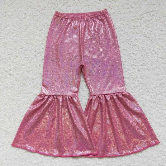 Little girl pink glitter bell pants P0180