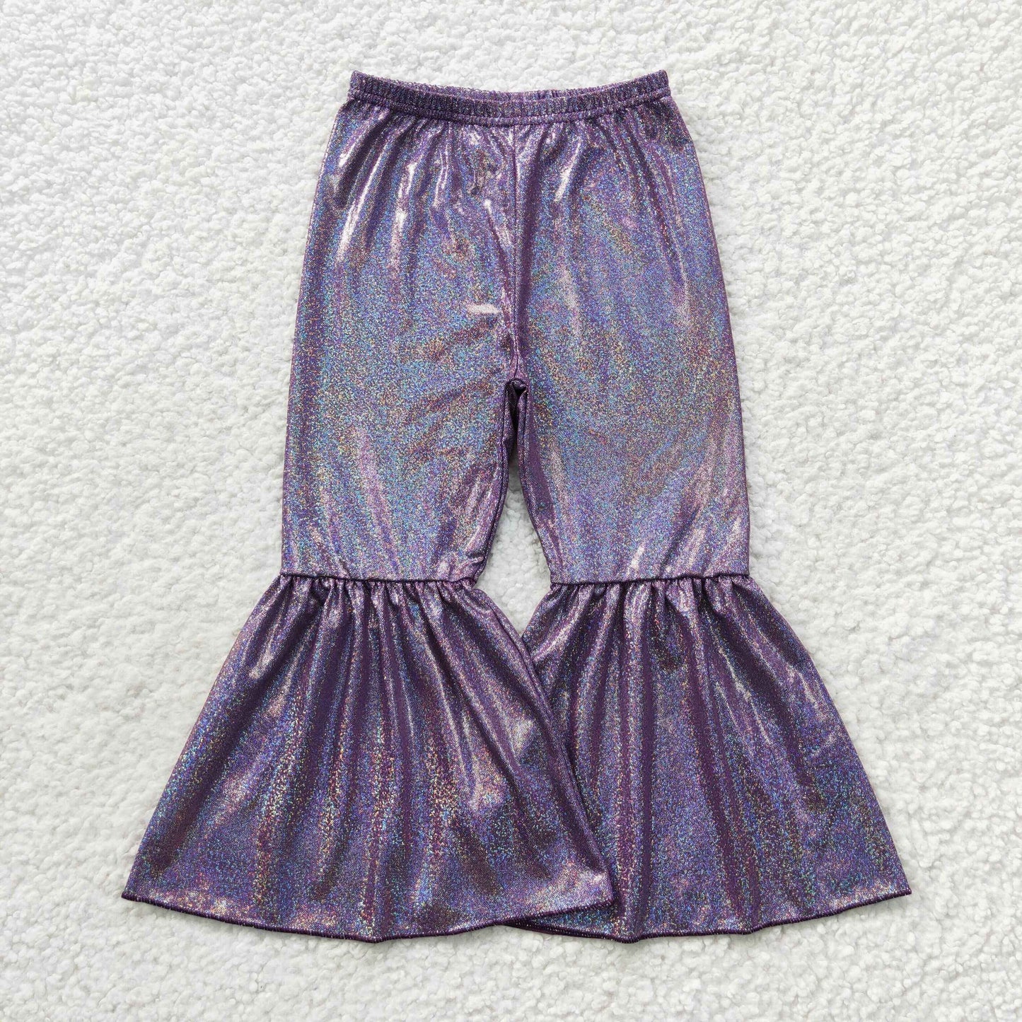 girl purple bell bottom pants P0193