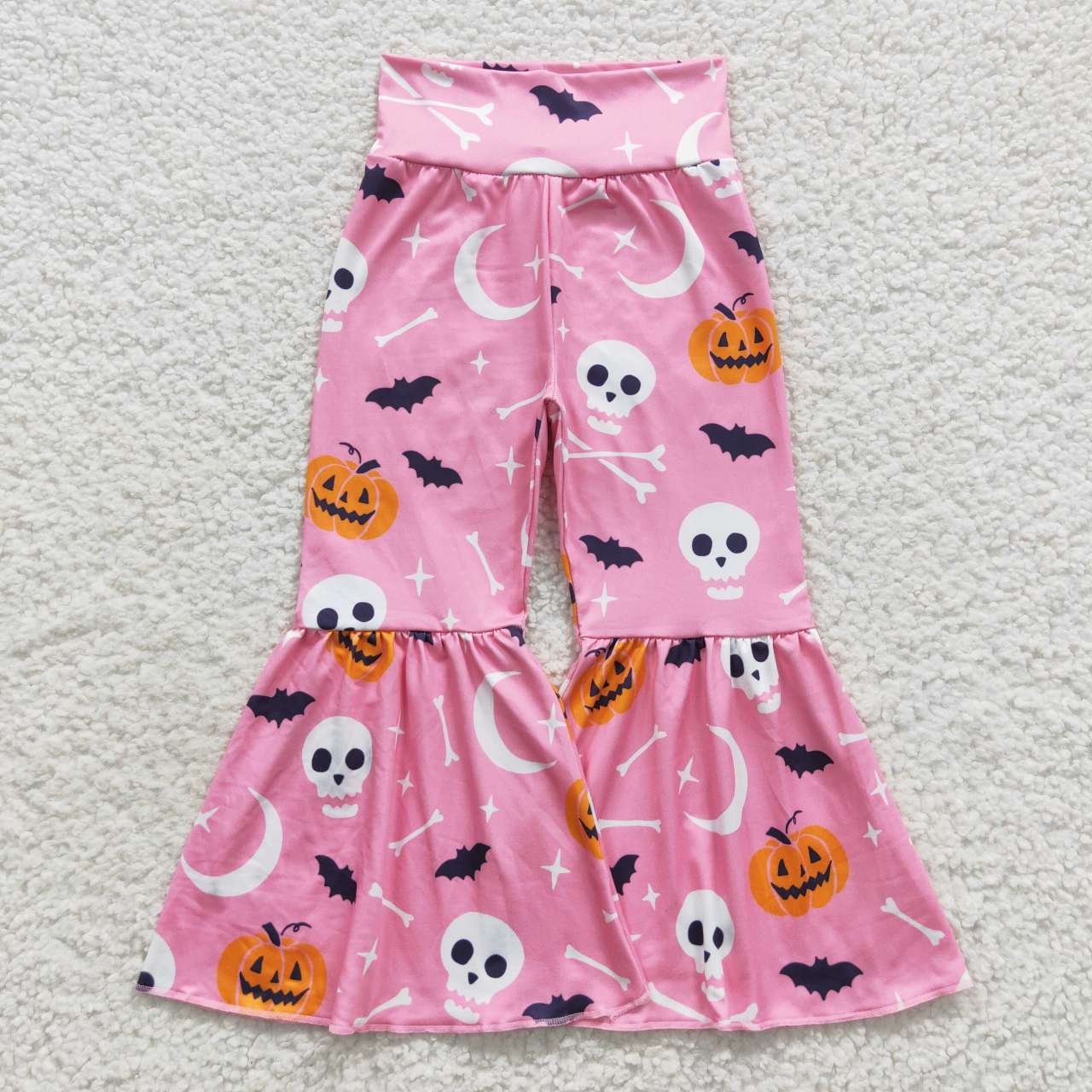 Sibling Baby Girls Halloween Ghosts Candy Bell Bottom Pants