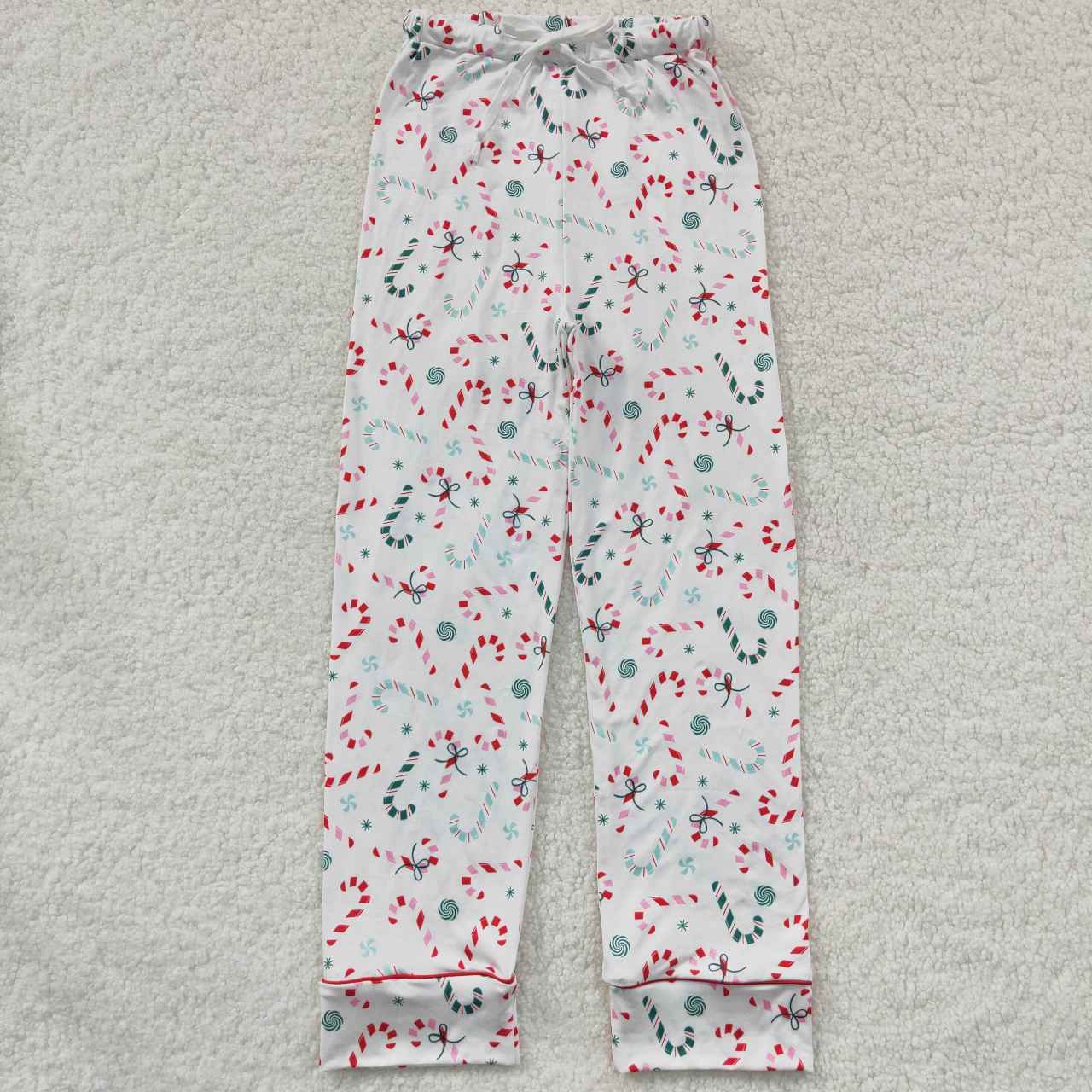 Family Sibling Candy Cane Snowflake Top Pants Christmas Pajamas Sets Zipper Footie Rompers Women Pants