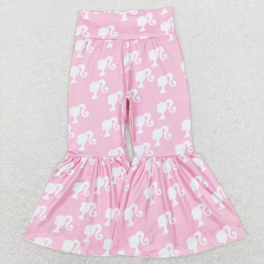 P0264 baby girl clothes barbie pink girl bell bottom pant