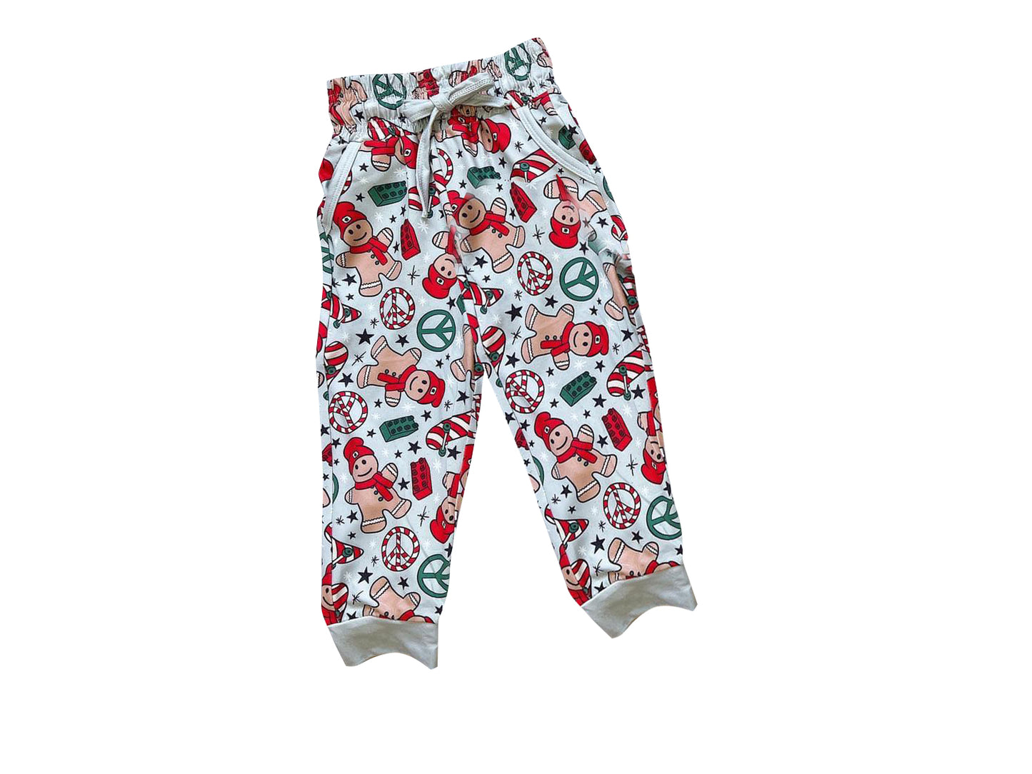 8.17 pre-sale boy christmas ginger print long pants P0289