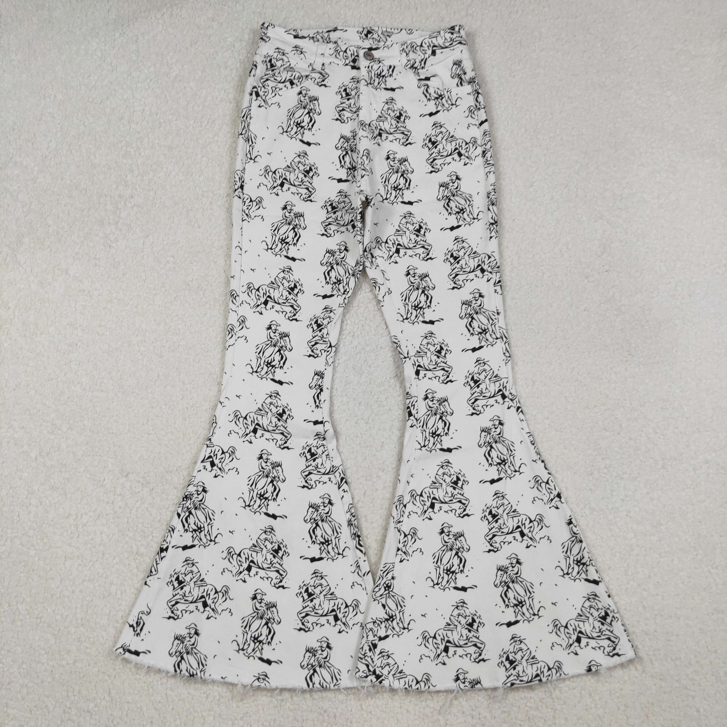 P0296 Adult Women Horse Rodeos Western Denim Pants