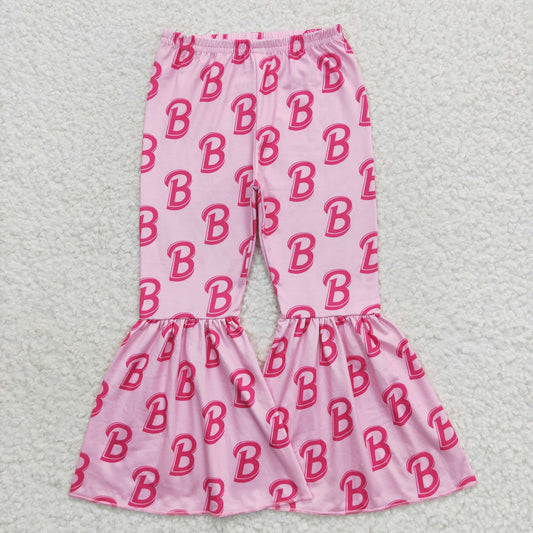 P0306 baby girl pink bell bottom pants