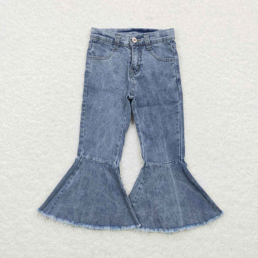 P0325  girls Light colored flared denim trousers