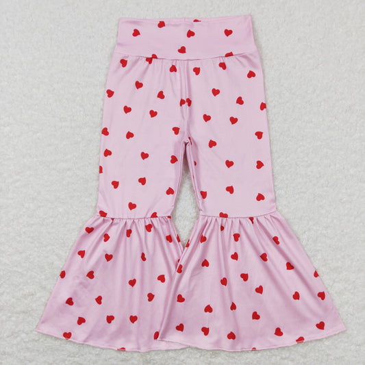 P0339 baby girl clothes love pink valentine's day bell bottom pant