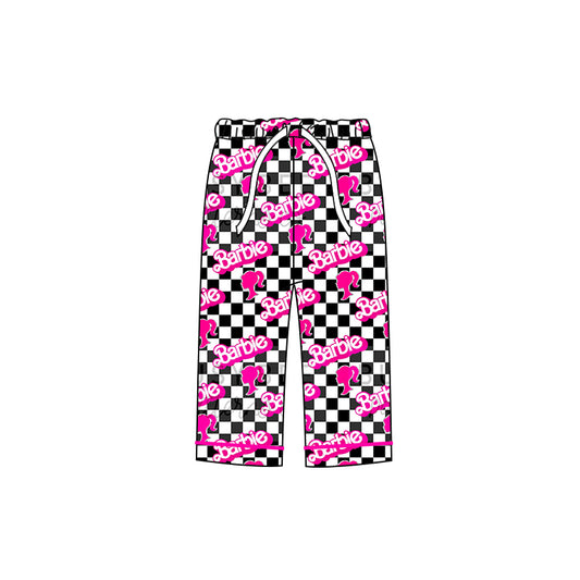 P0355 pre-order Adult Pink black and white plaid pants