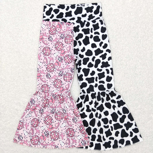 P0369 baby girl clothes cowboy pink bell bottom pant