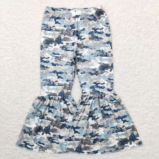 P0390 baby girl clothes camouflage bell bottom pant