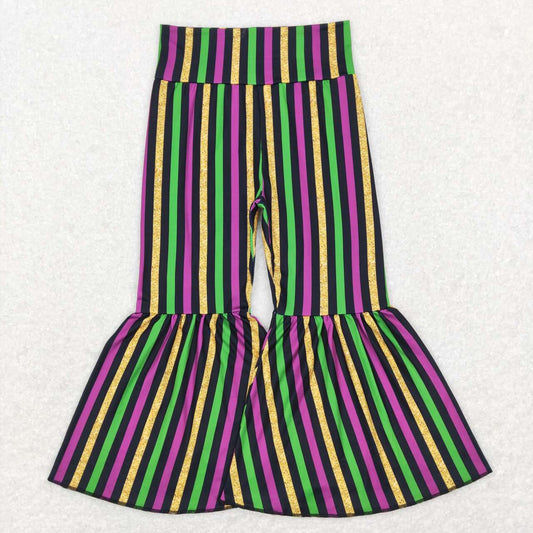 P0405 baby girl clothes girl mardi gras bell bottom pant