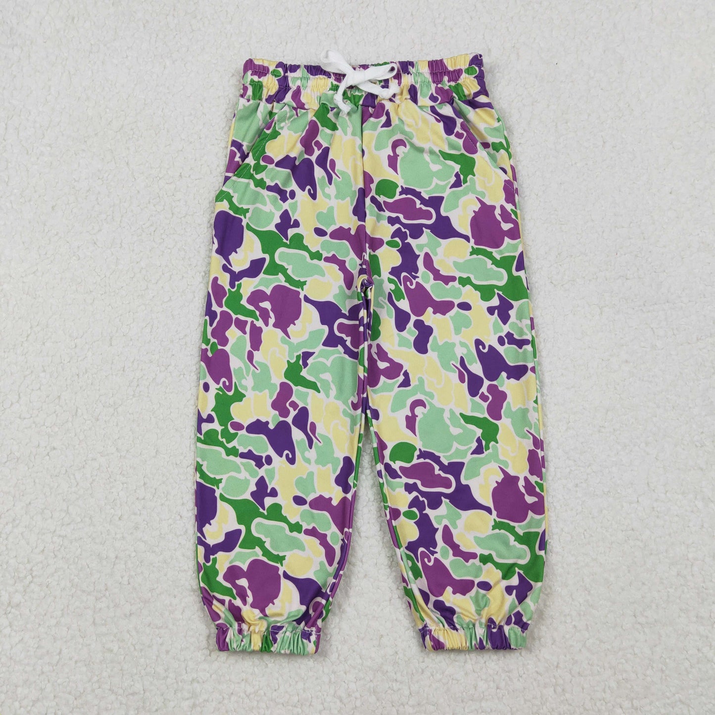 P0838 Baby Boys Mardigras Camo Pockets Jogger Pants Bottom