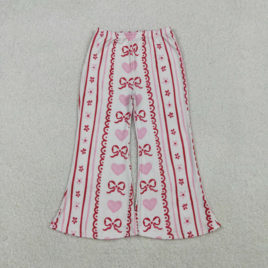 P0894 Baby Girls Hearts Bows Flowers Stripes Valentine Flare Pants Bottom