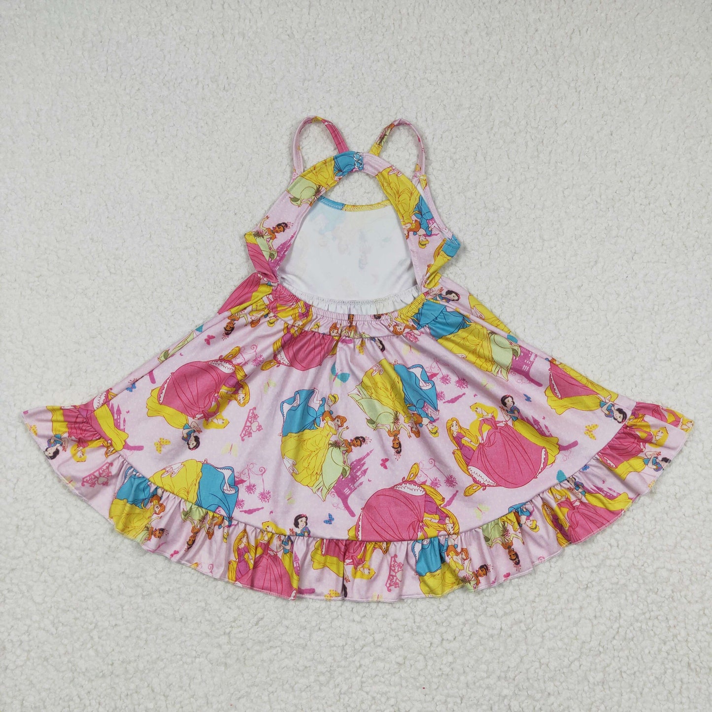 kids summer backless princess dress GSD0281