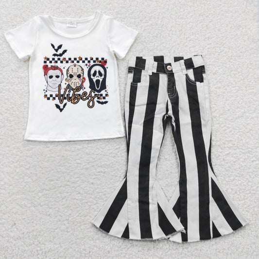 Halloween T-shirts striped jeans set