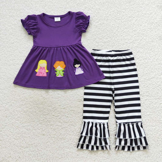 girls purple shirt pants outfits