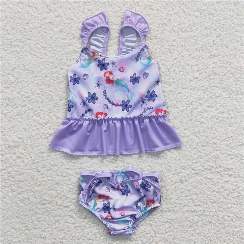 girls purple mermaid swimwear S0037