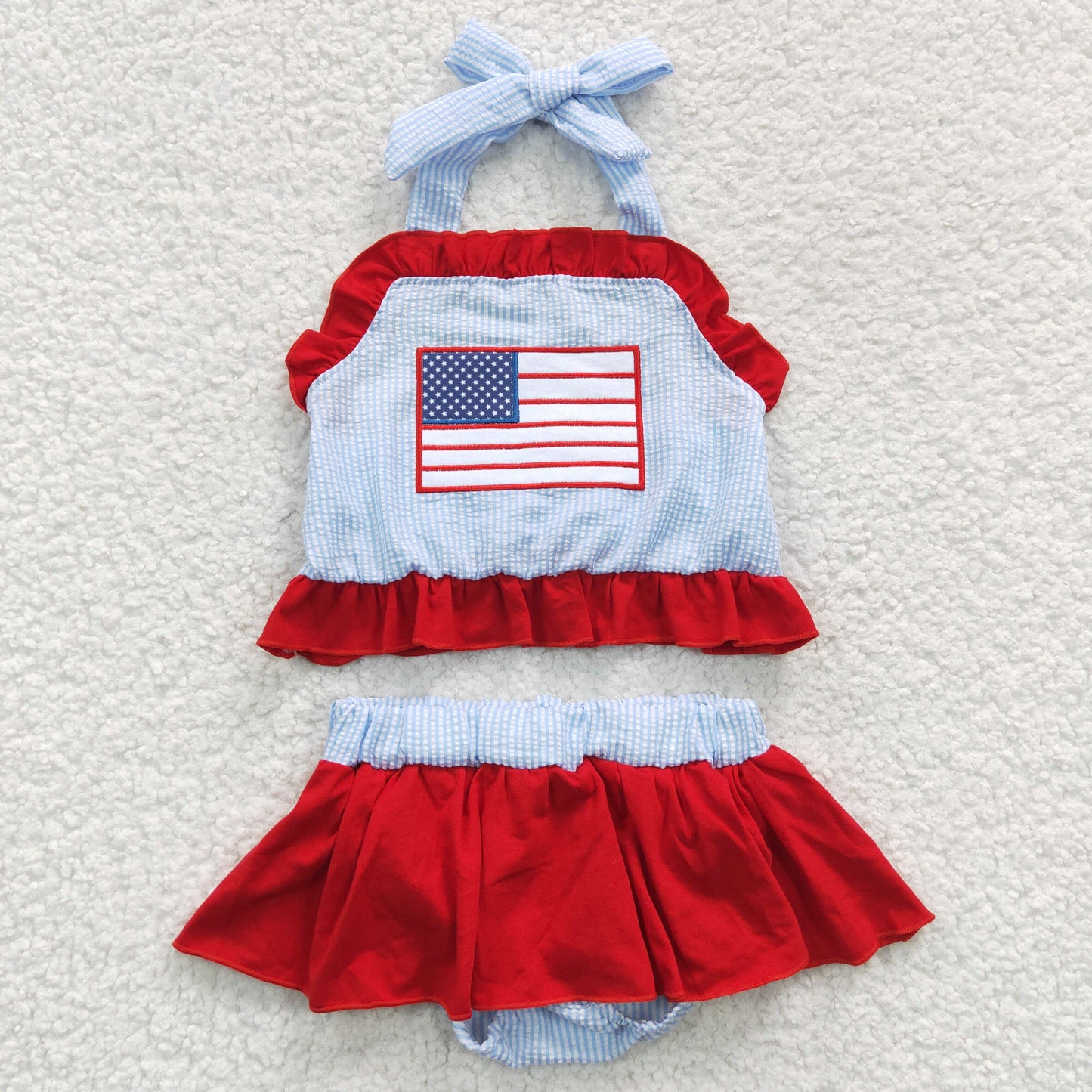 USA flag embroidery swimwear S0134