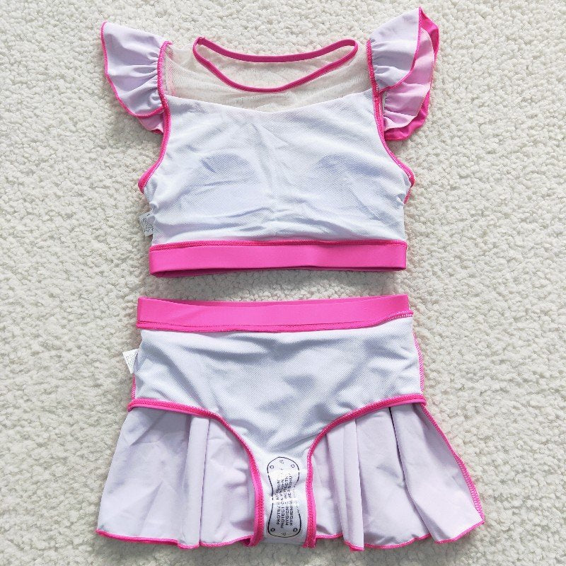 kids girls rosy 2pcs sets swimwear S0146