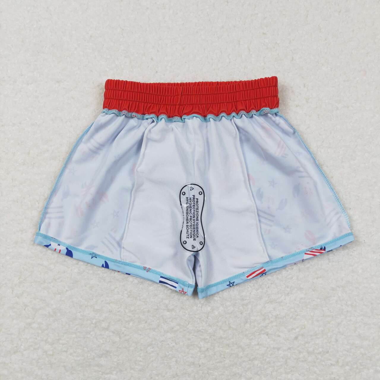 S0187  boys crab pentagram lace blue summer swimming trunks