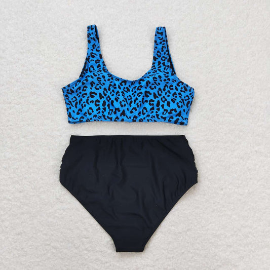 S0290 adult clothes Adult Mom blue leopard print Summer Swimsuit