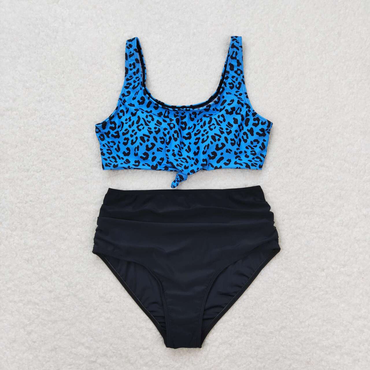 S0290 adult clothes Adult Mom blue leopard print Summer Swimsuit