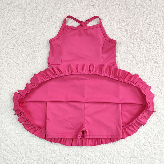 S0440 baby girls clothes hotpink summer athletic yoga wear