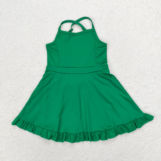 S0444   baby girls clothes green summer athletic yoga wear