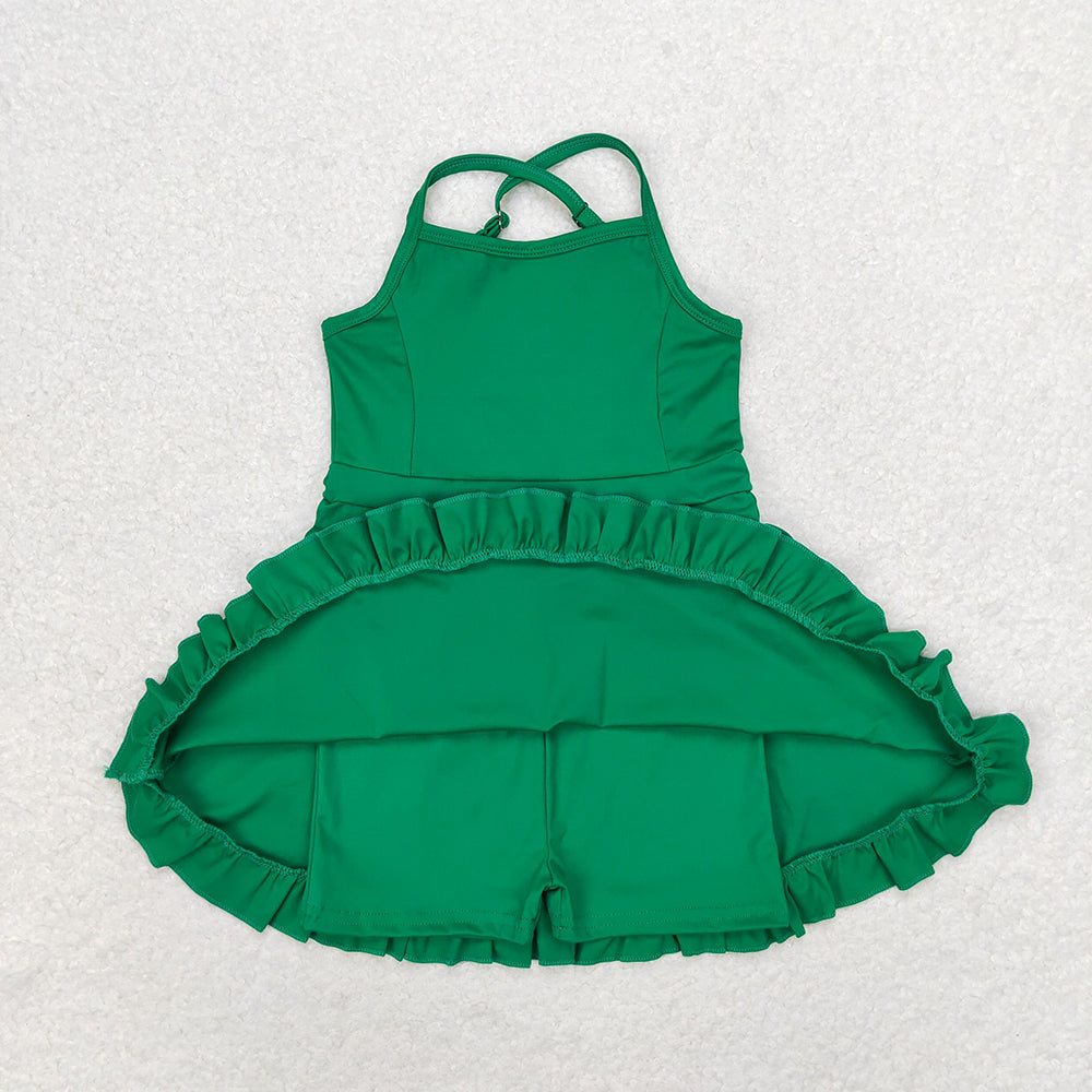 S0444   baby girls clothes green summer athletic yoga wear