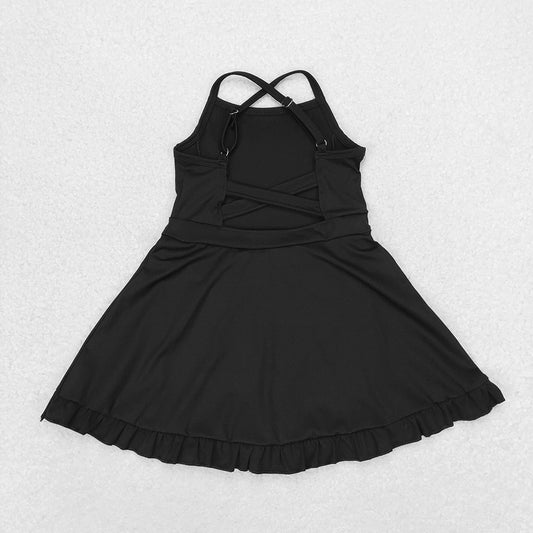 S0446   baby girl clothes black girl summer athletic yoga wear