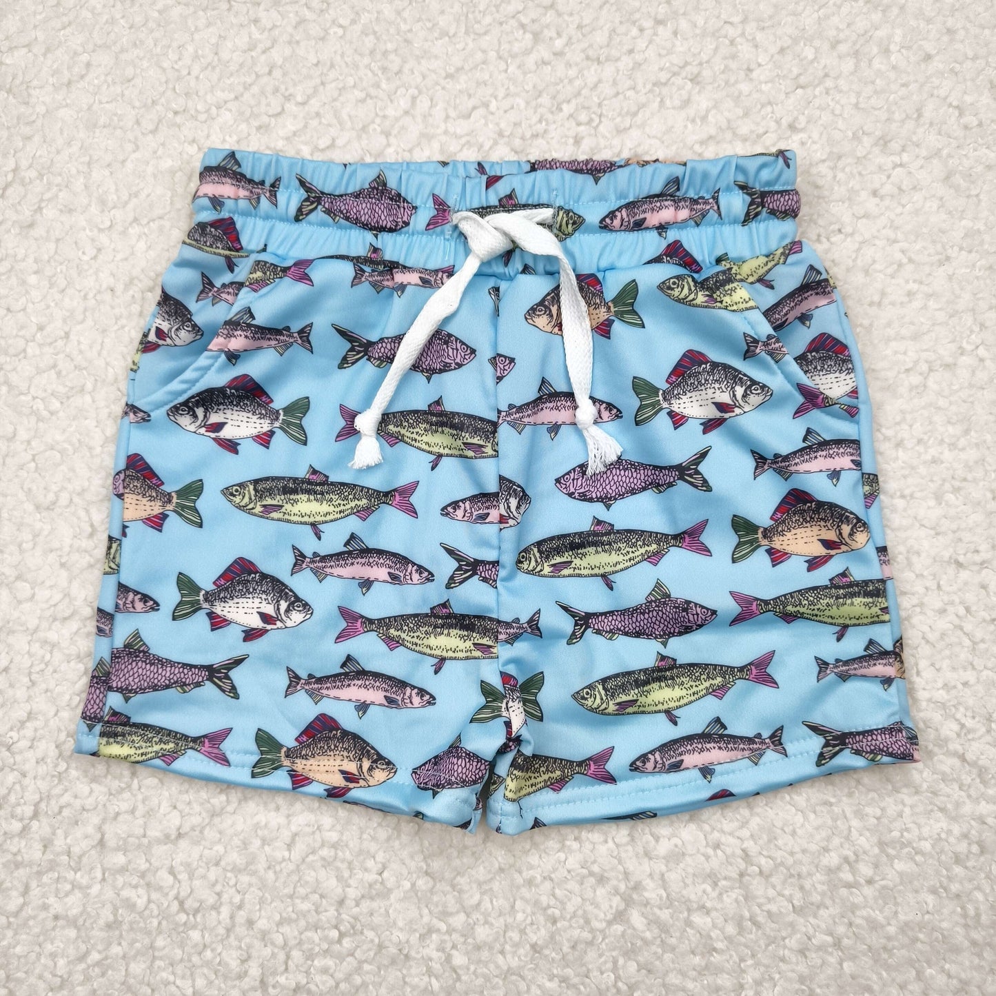 Sibling Baby Boys Summer Crab Fishes Trunks Swimsuits Swimwear