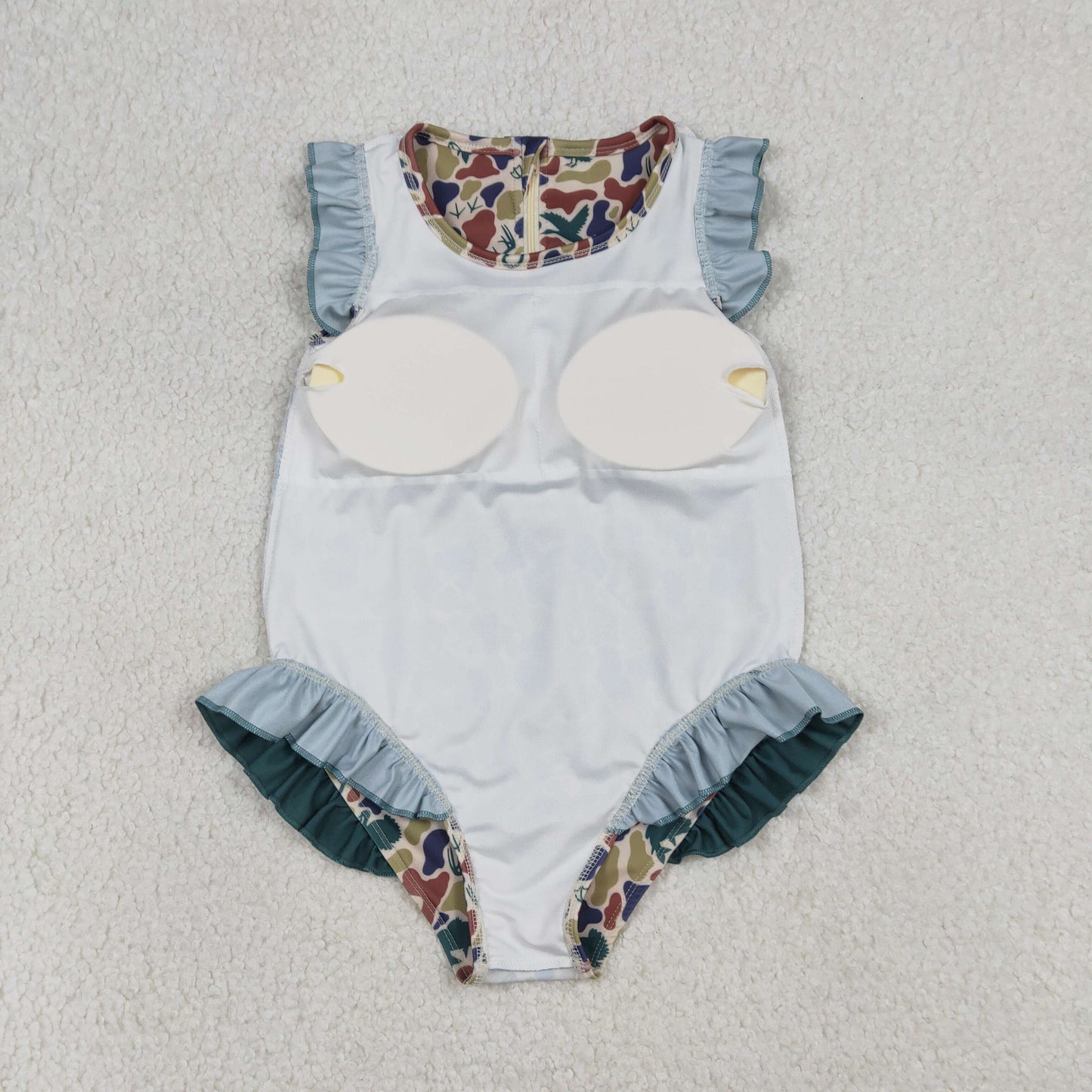 Sibling Baby Girls Southern Hunting Camo Ruffle Swimming Swimsuits