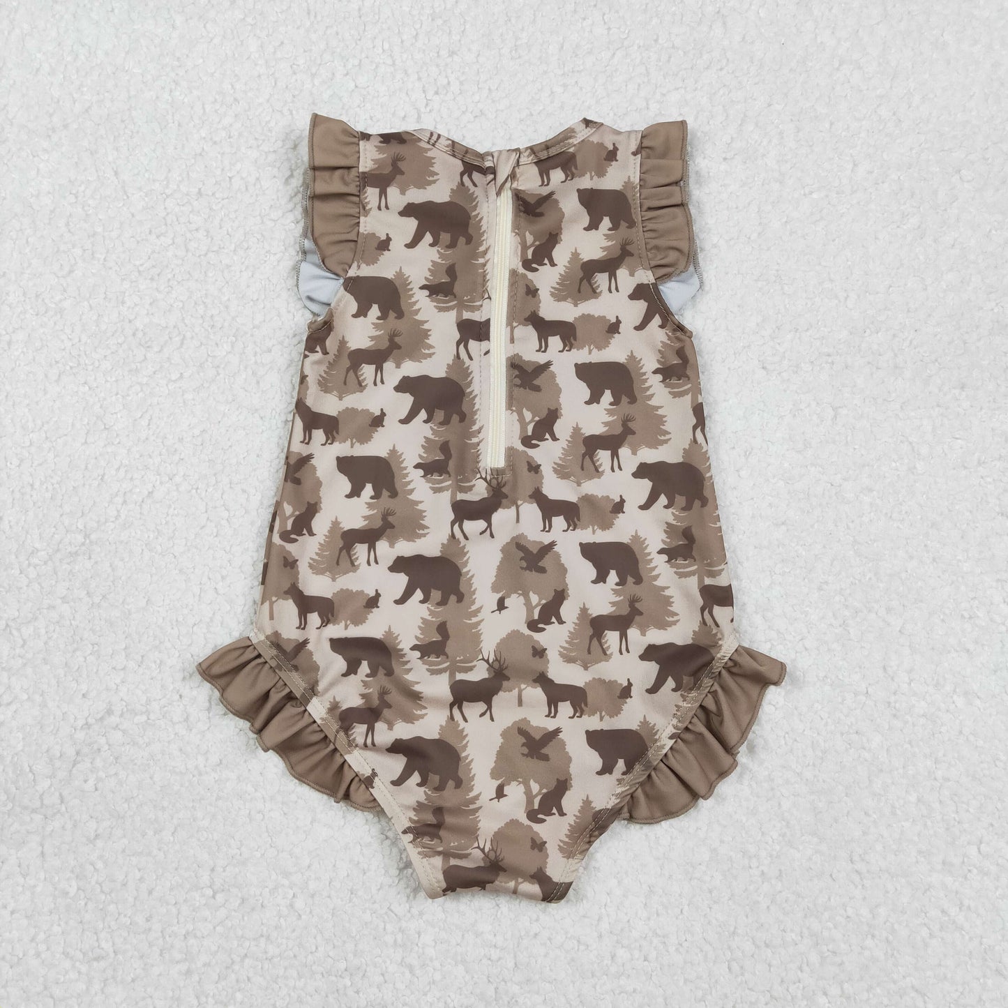 Sibling Baby Girls Southern Hunting Camo Ruffle Swimming Swimsuits