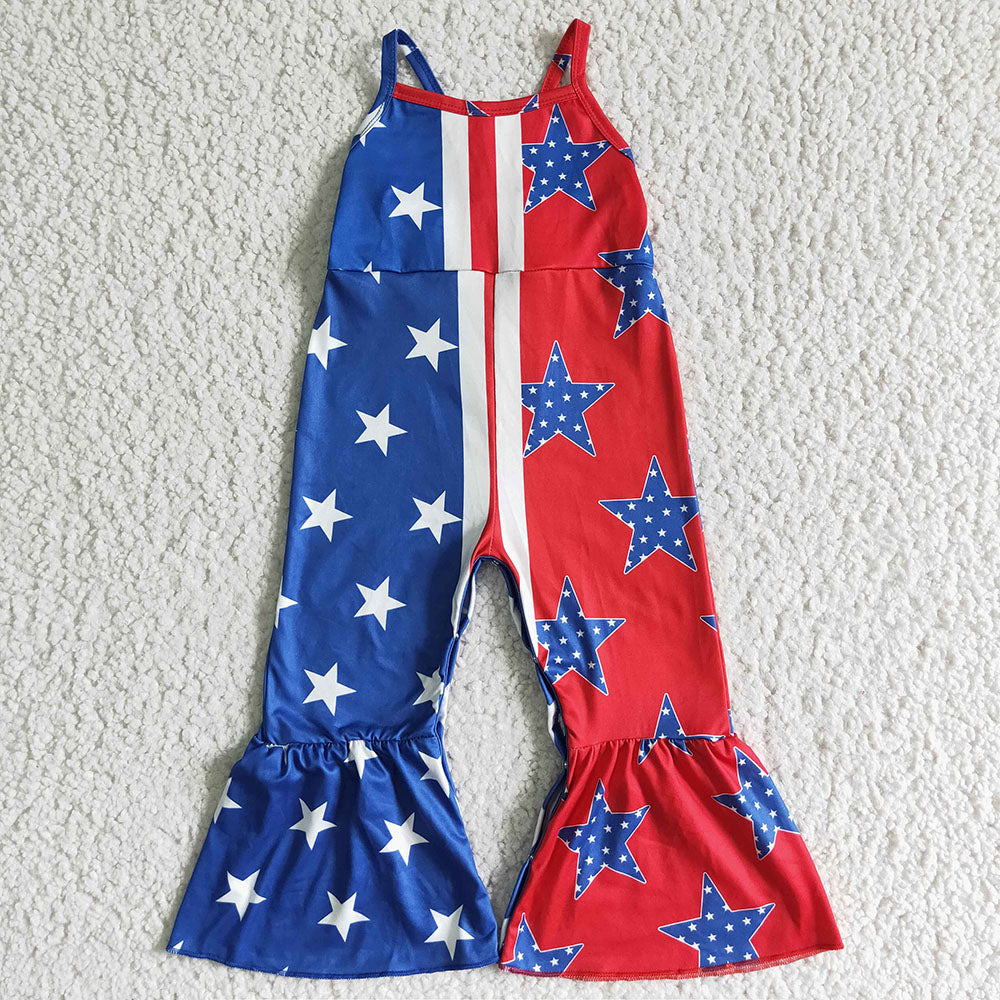 Sibling Baby Girls 4th Of July Summer Bell Bottoms Jumpsuits