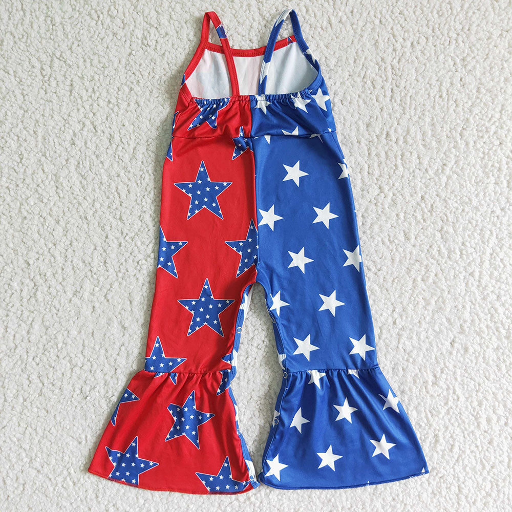 Sibling Baby Girls 4th Of July Summer Bell Bottoms Jumpsuits