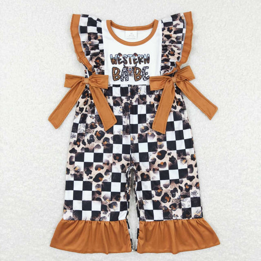 SR0185 baby girl clothes western babe flying sleeves romper