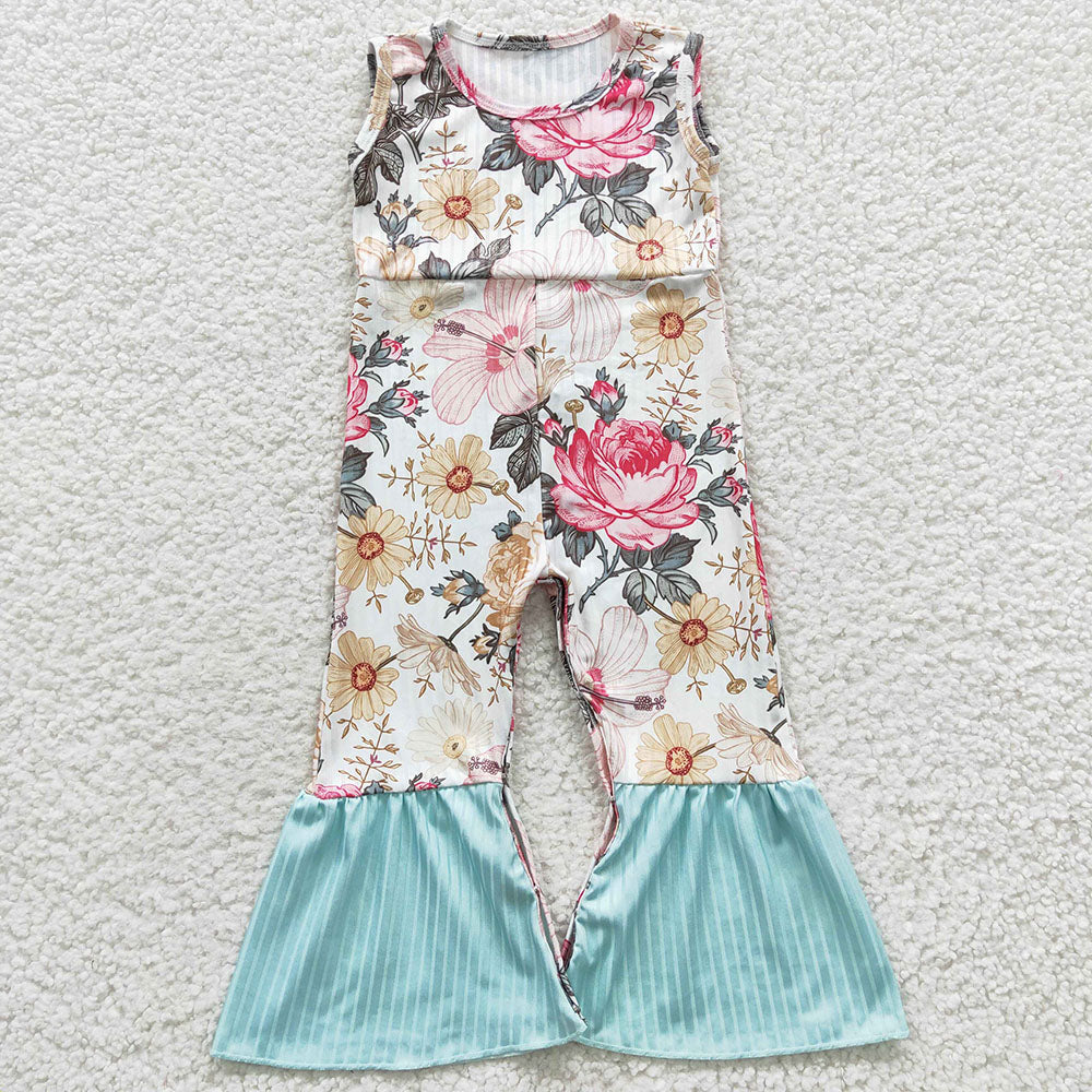 Sibling Baby Girls Western Summer Bell Bottoms Jumpsuits