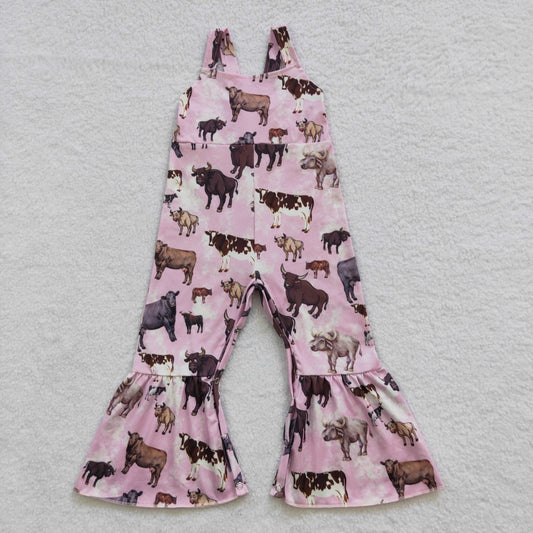 rangeland cow printed pink jumpsuit SR0372