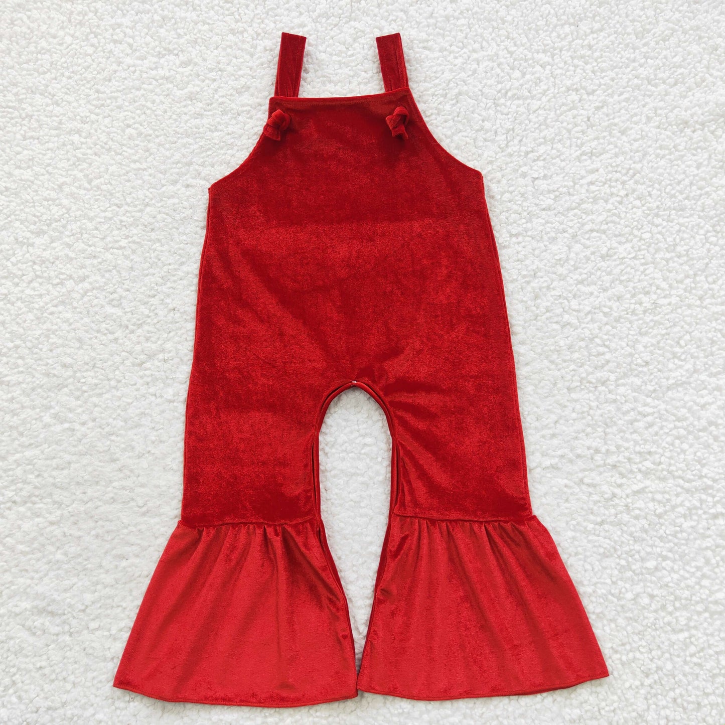 girl red velvet jumpsuit SR0392