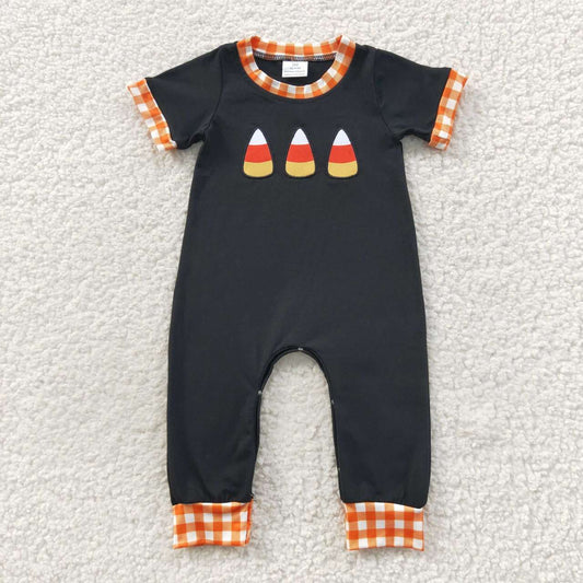 baby boys Halloween candy embroidered black romper SR0400