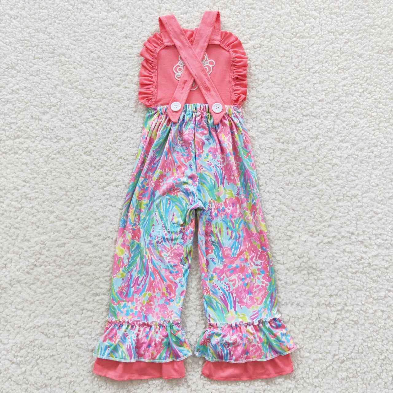 Sibling Baby Girls Embroidery Pants Romper Jumpsuits