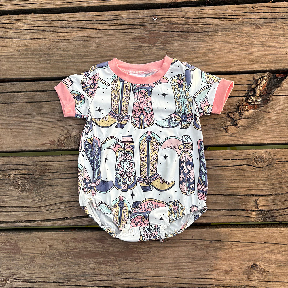 boots girls boots western rompers onesie SR0437
