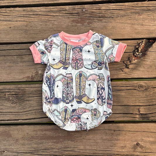 boots girls boots western rompers onesie SR0437