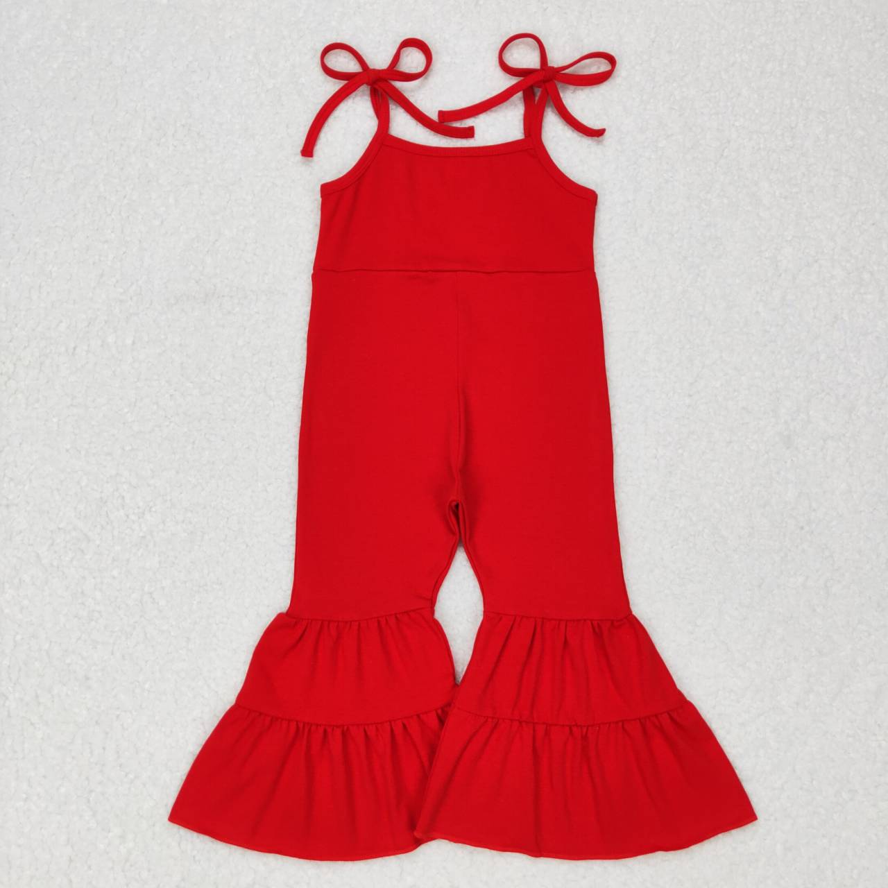girls red cotton jumpsuit SR0450