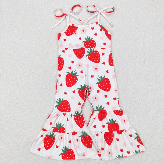 SR0470 kids clothes girls strawberry summer jumpsuit