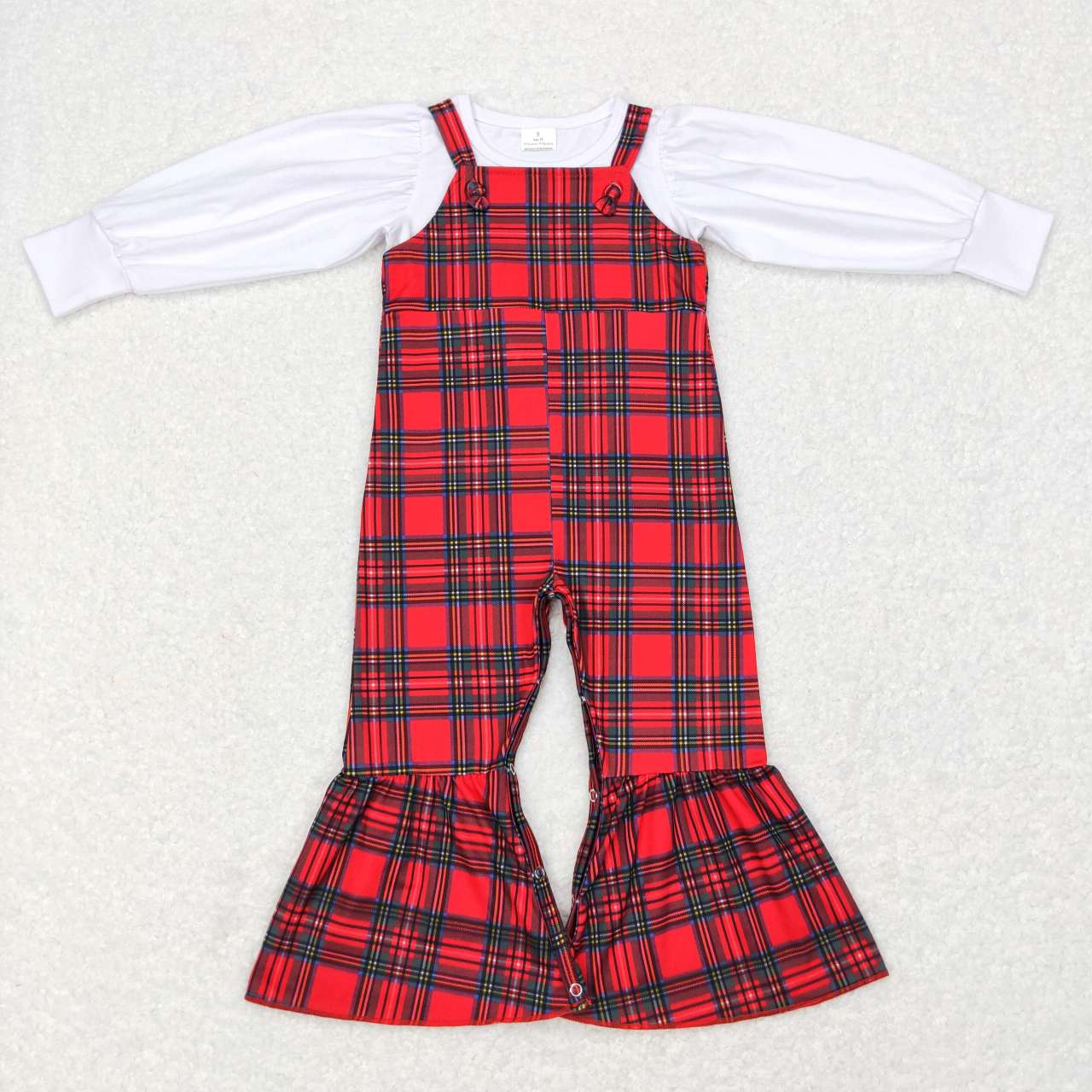 SR0479  kids clothes girls Red plaid suspenders summer jumpsuit