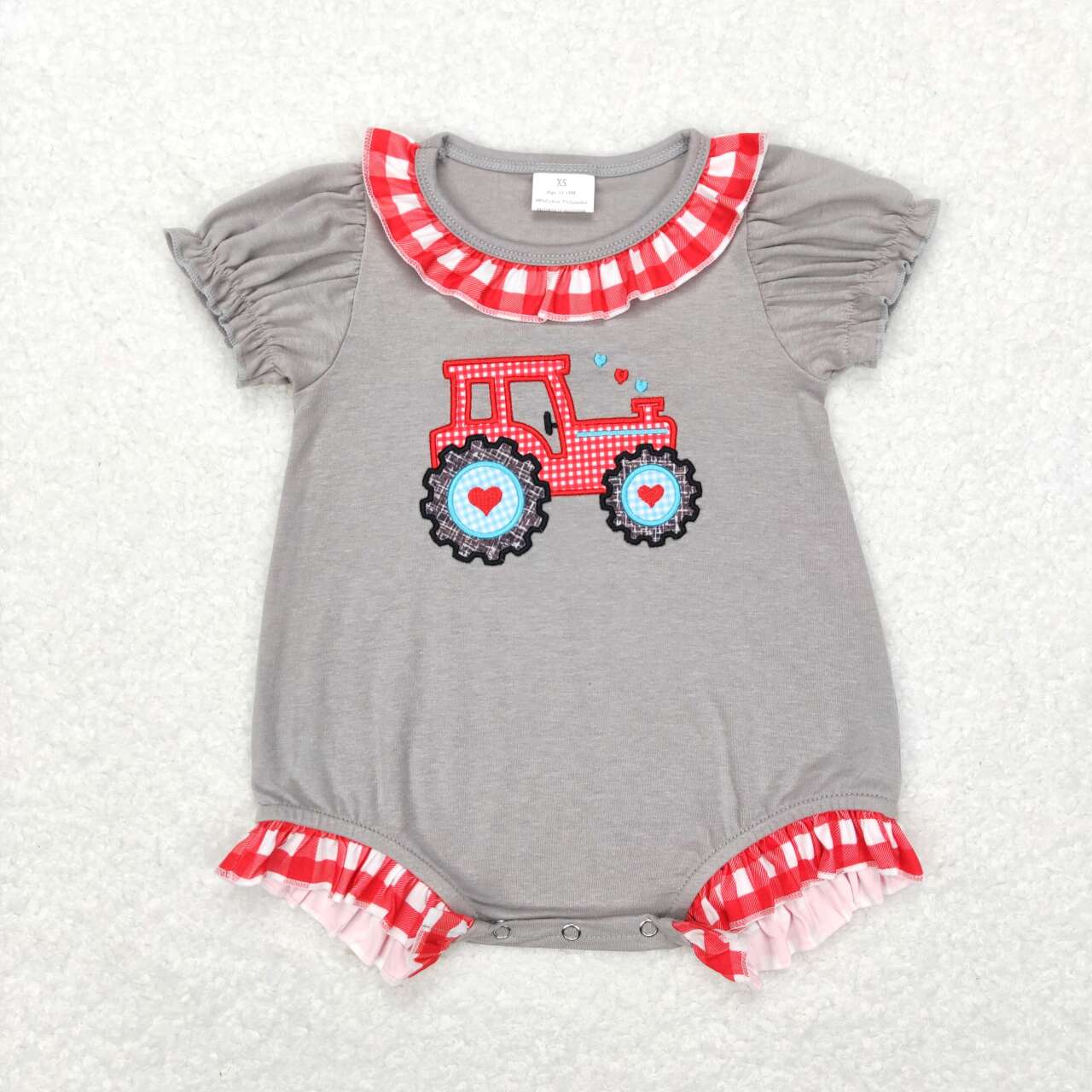 SR0489 baby girl clothes girl embroidery Love Truck Valentine's Day bubble